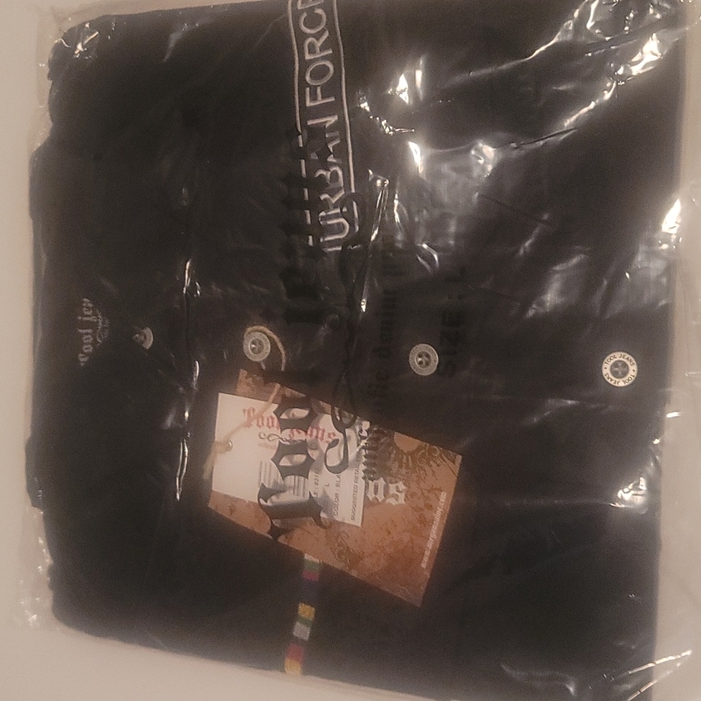 Urban Force Button Up Black Long Sleeve Shirt